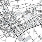 Close-up detail of the Franschhoek Mono map print, showing the fine line work and quality of the full-size print