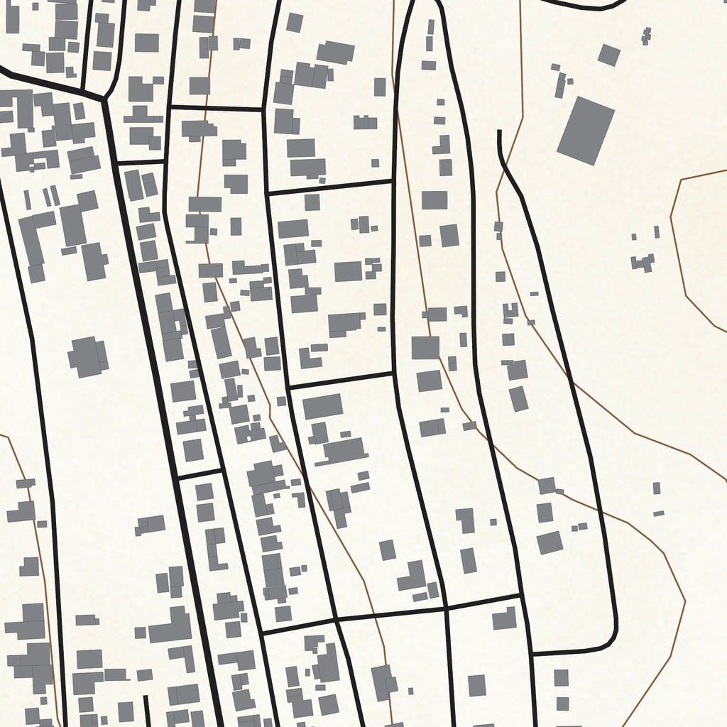 Close-up detail of the Genadendal Classic map print, showing the fine line work and quality of the full-size print.