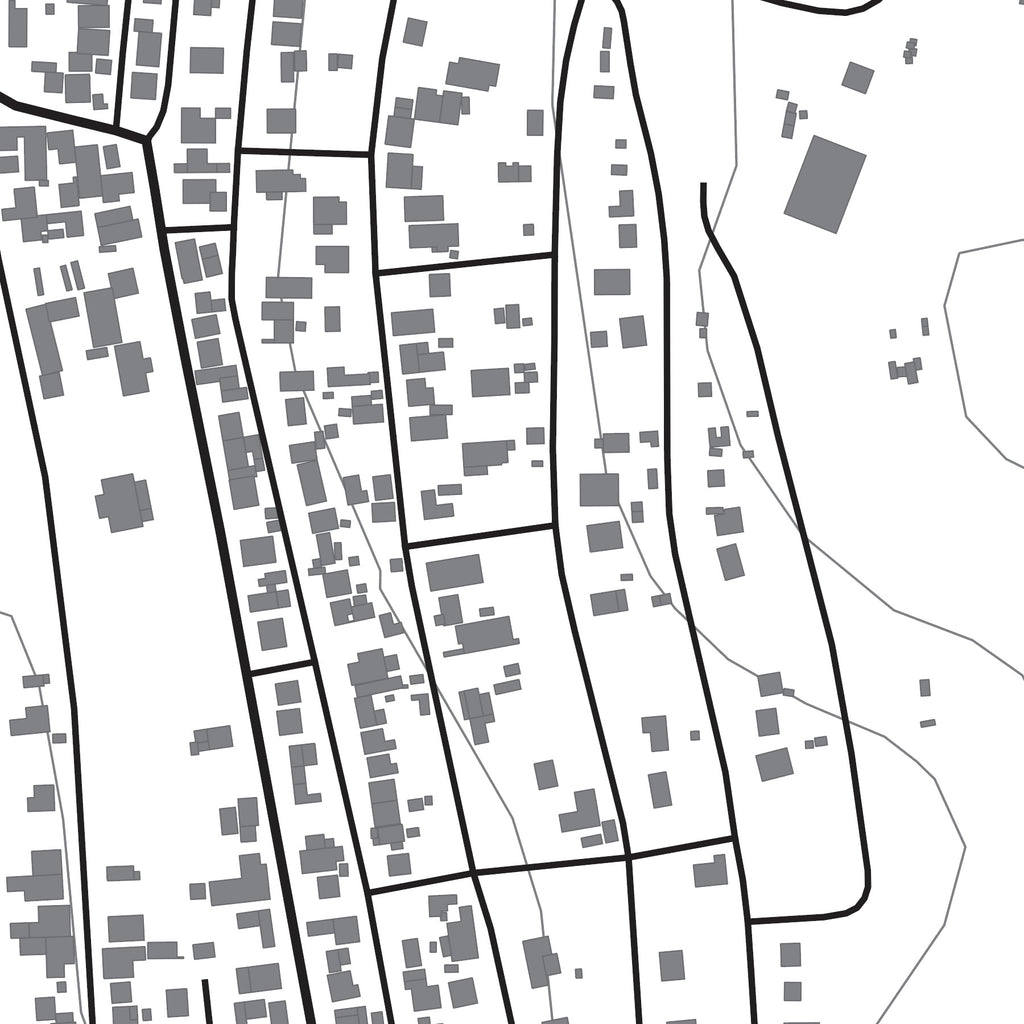 Close-up detail of the Genadendal Mono map print, showing the fine line work and quality of the full-size print.