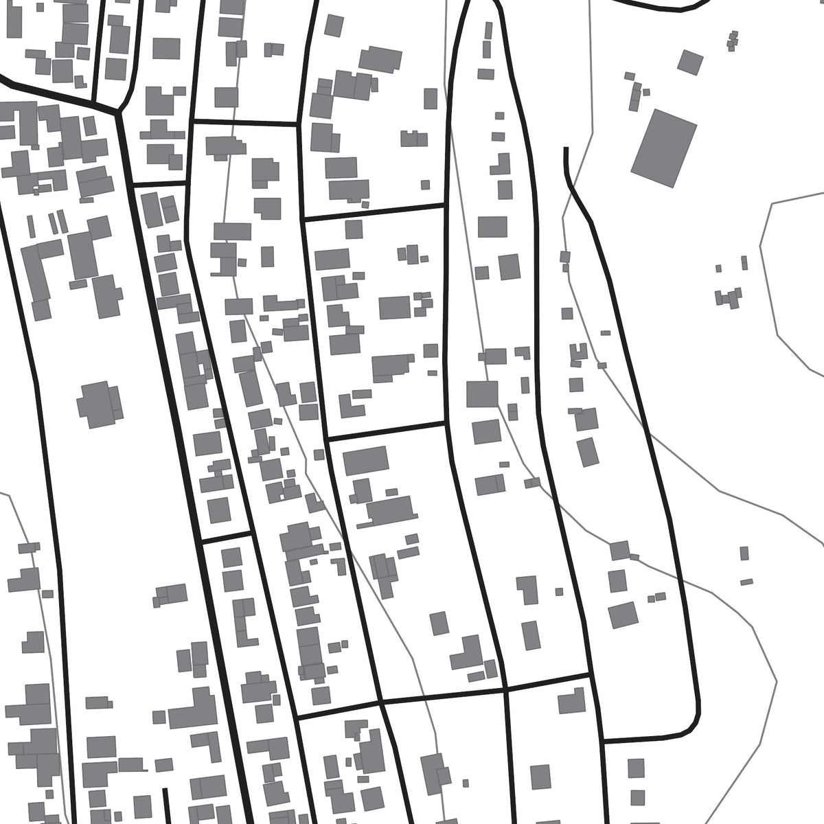 Close-up detail of the Genadendal Mono map print, showing the fine line work and quality of the full-size print.