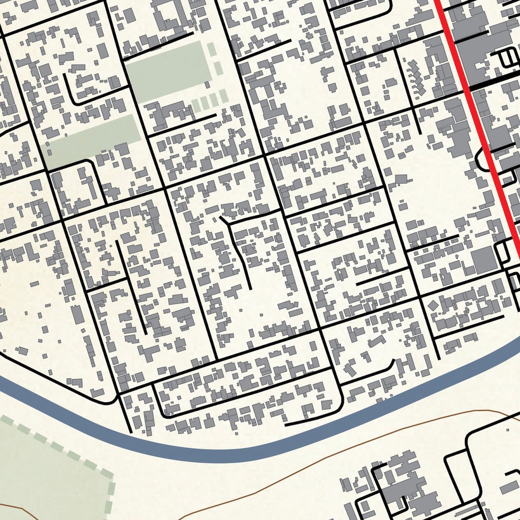 Close-up detail of the Graaff-Reinet Classic map print, showing the fine line work and quality of the full-size print