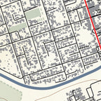 Close-up detail of the Graaff-Reinet Classic map print, showing the fine line work and quality of the full-size print