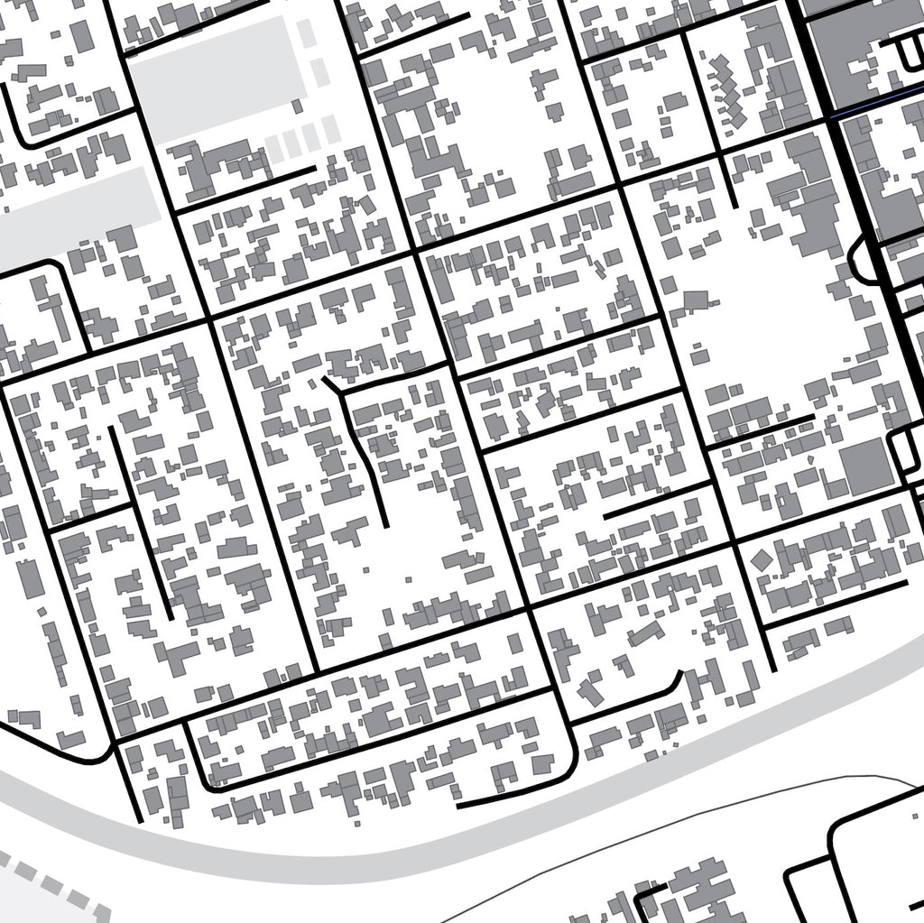 Close-up detail of the Graaff-Reinet Mono map print, showing the fine line work and quality of the full-size print