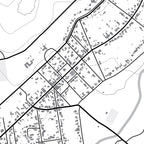Close-up detail of the Greyton Mono map print, showing the fine line work and quality of the full-size print