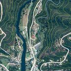 Close-up detail of the Groot Brakrivier Aerial map print, showing the fine line work and quality of the full-size print