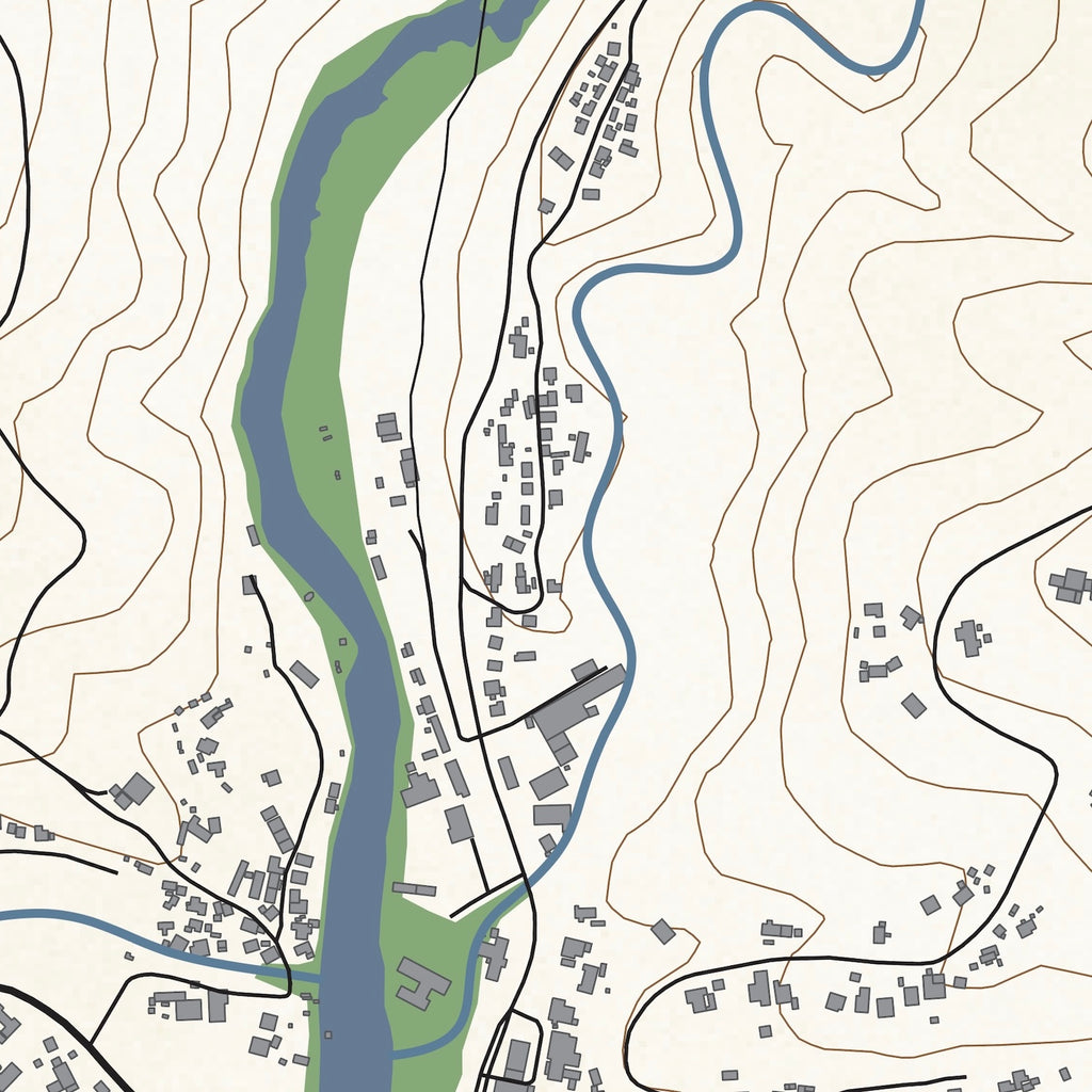 Close-up detail of the Groot Brakrivier Classic map print, showing the fine line work and quality of the full-size print