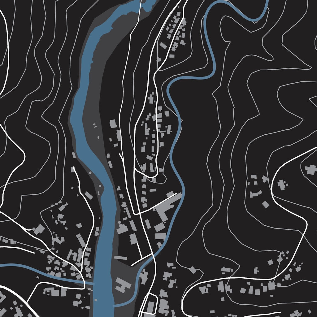 Close-up detail of the Groor Brakrivier Granite map print, showing the fine line work and quality of the full-size print