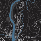 Close-up detail of the Groor Brakrivier Granite map print, showing the fine line work and quality of the full-size print