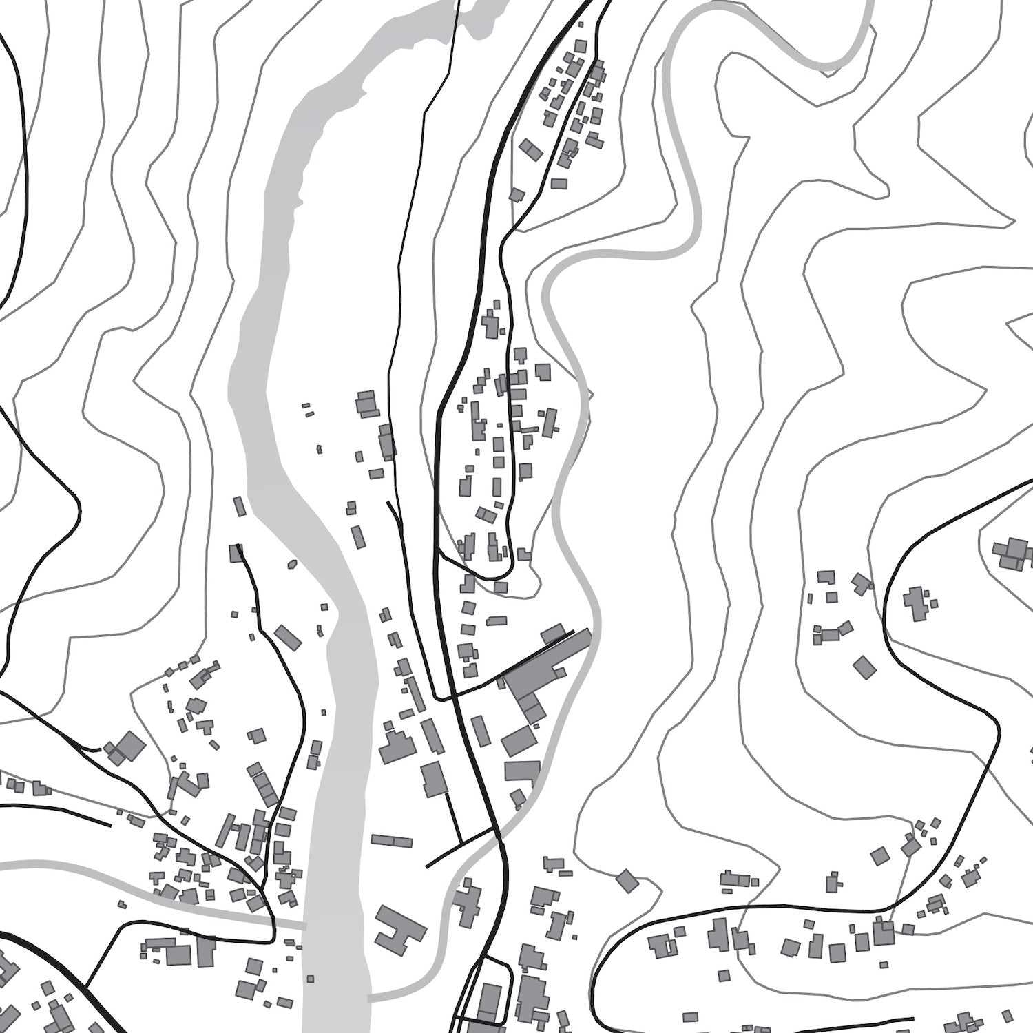 Close-up detail of the Groot Brakrivier Mono map print, showing the fine line work and quality of the full-size print