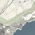 Close-up detail of the Hermanus Classic map print, showing the fine line work and quality of the full-size print
