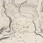 Close-up detail of the 1822 Admiralty chart of Hout Bay reproduction print, showing the beach at the head of the bay and depth soundings