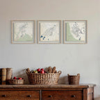 Swellendam, McGregor and Ceres Classic map prints on wall above kitchen dresser.