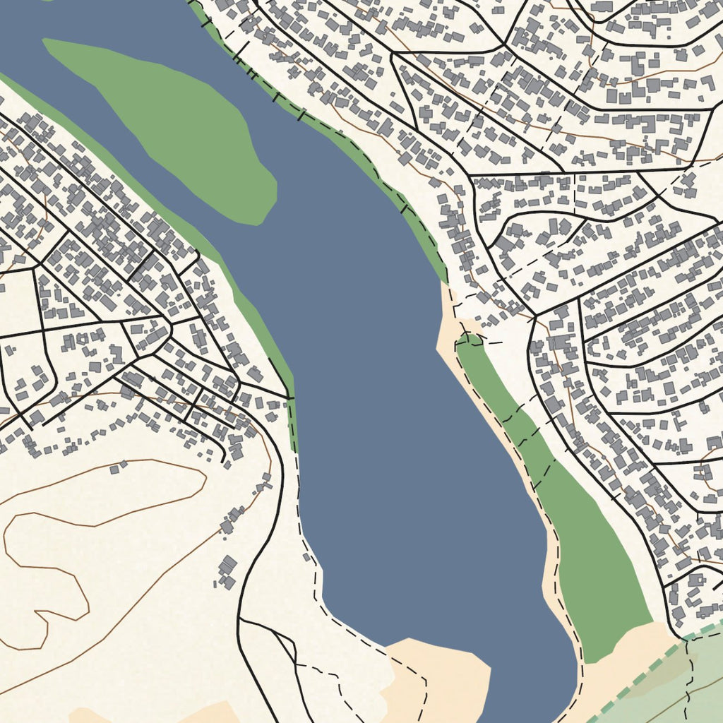 Close-up detail of the Kenton-on-Sea Classic map print, showing the fine line work and quality of the full-size print.