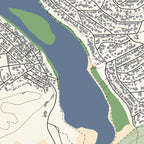 Close-up detail of the Kenton-on-Sea Classic map print, showing the fine line work and quality of the full-size print.