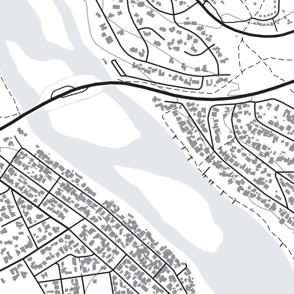 Close-up detail of the Kenton-on-Sea Mono map print, showing the fine line work and quality of the full-size print.