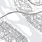 Close-up detail of the Kenton-on-Sea Mono map print, showing the fine line work and quality of the full-size print.