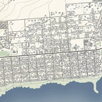 Close-up detail of the Kleinmond Classic map print, showing the fine line work and quality of the full-size print