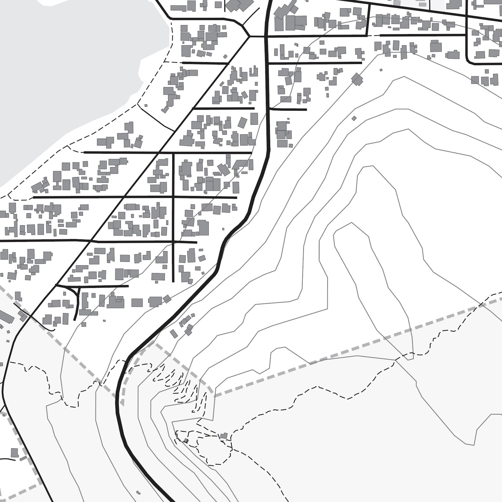 Close-up detail of the Kommetjie Mono map print, showing the fine line work and quality of the full-size print