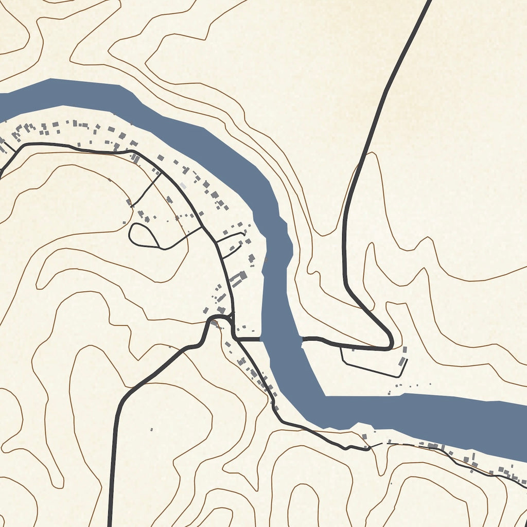 Close-up detail of the Malgas Classic map print, showing the fine line work and quality of the full-size print