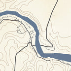 Close-up detail of the Malgas Classic map print, showing the fine line work and quality of the full-size print