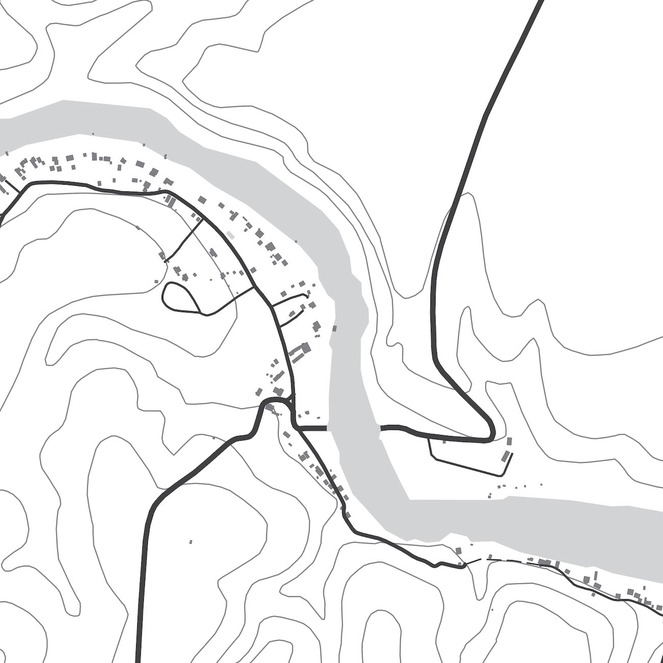 Close-up detail of the Malgas Mono map print, showing the fine line work and quality of the full-size print