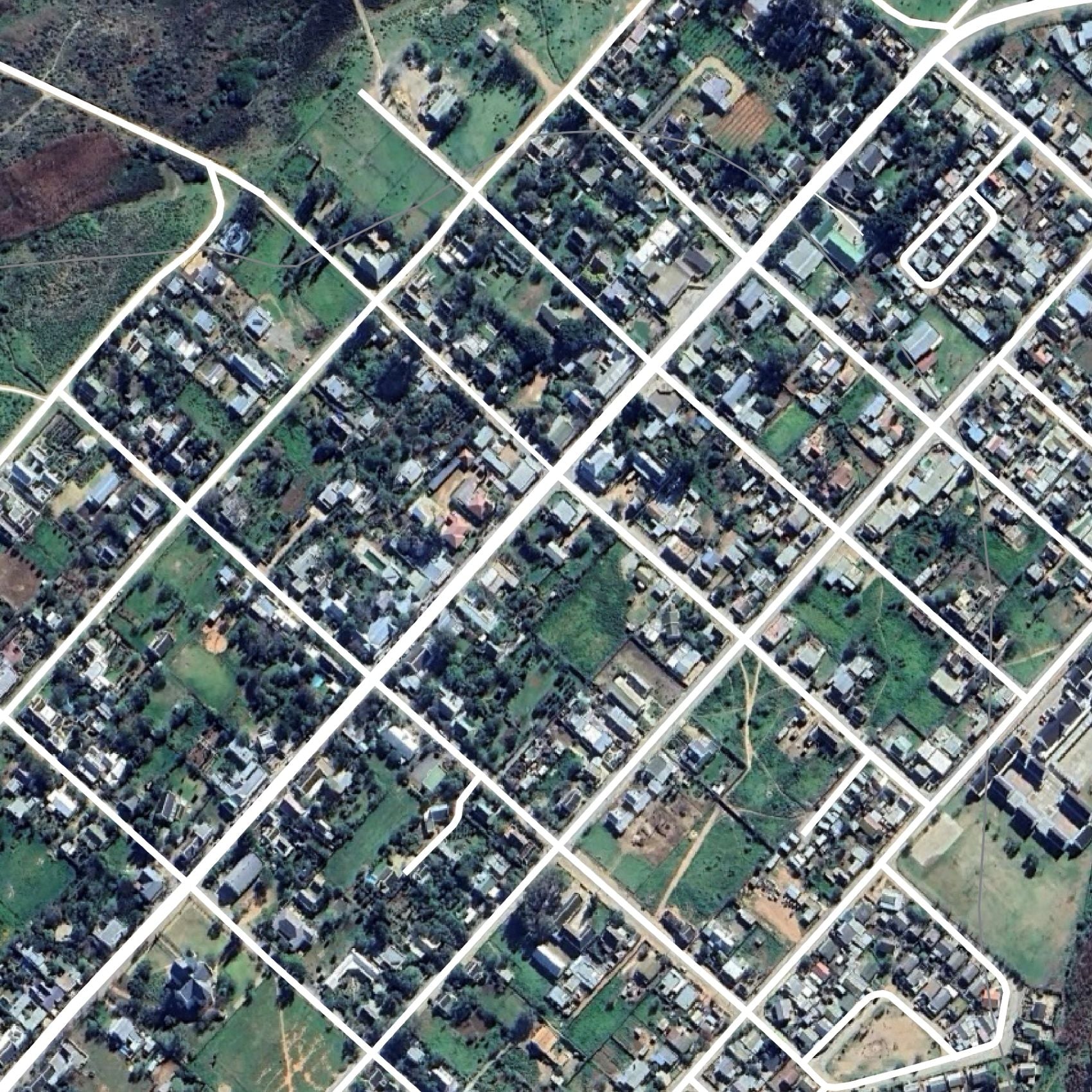 Close-up detail of the McGregor Aerial map print, showing the fine line work and quality of the full-size print.
