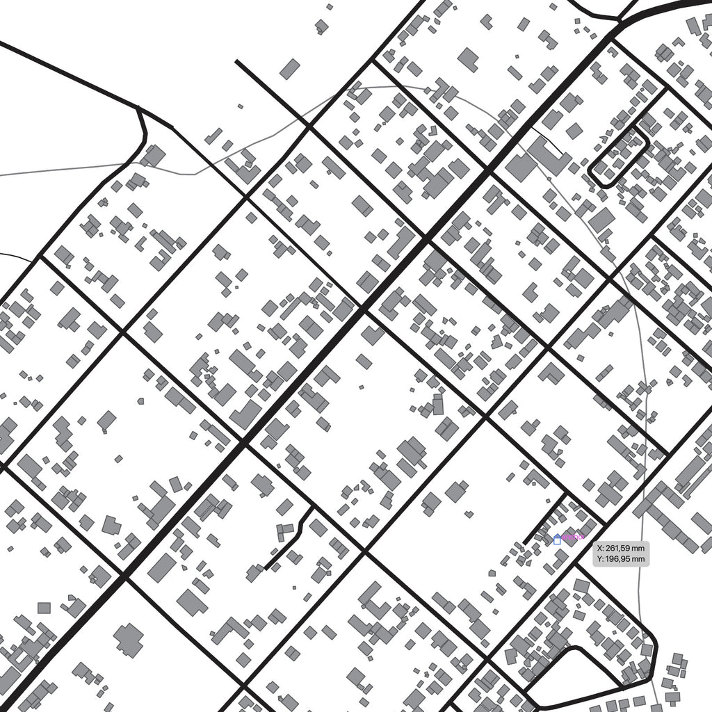 Close-up detail of the McGregor Mono map print, showing the fine line work and quality of the full-size print.