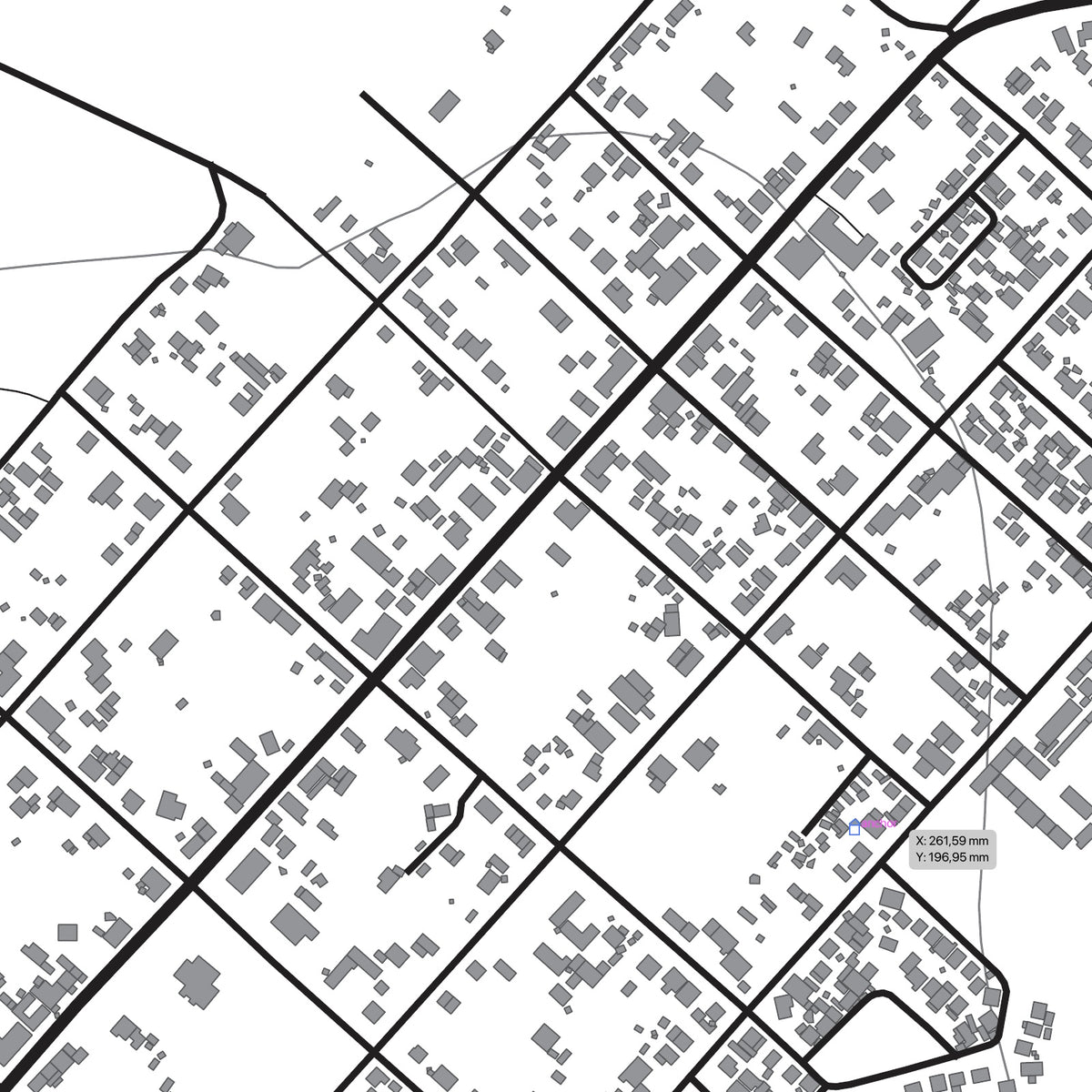 Close-up detail of the McGregor Mono map print, showing the fine line work and quality of the full-size print.