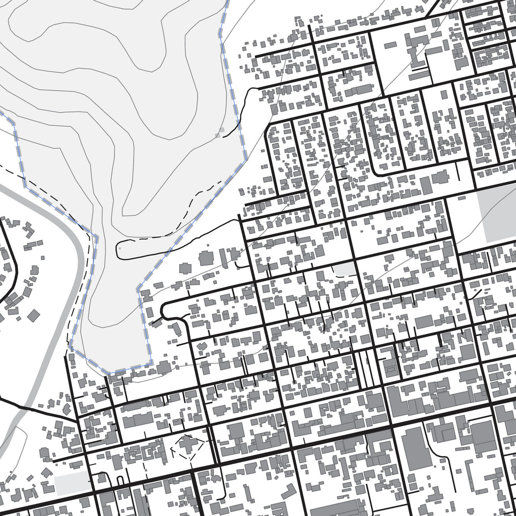Close-up detail of the Montagu Mono map print, showing the fine line work and quality of the full-size print.