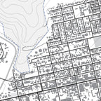 Close-up detail of the Montagu Mono map print, showing the fine line work and quality of the full-size print.