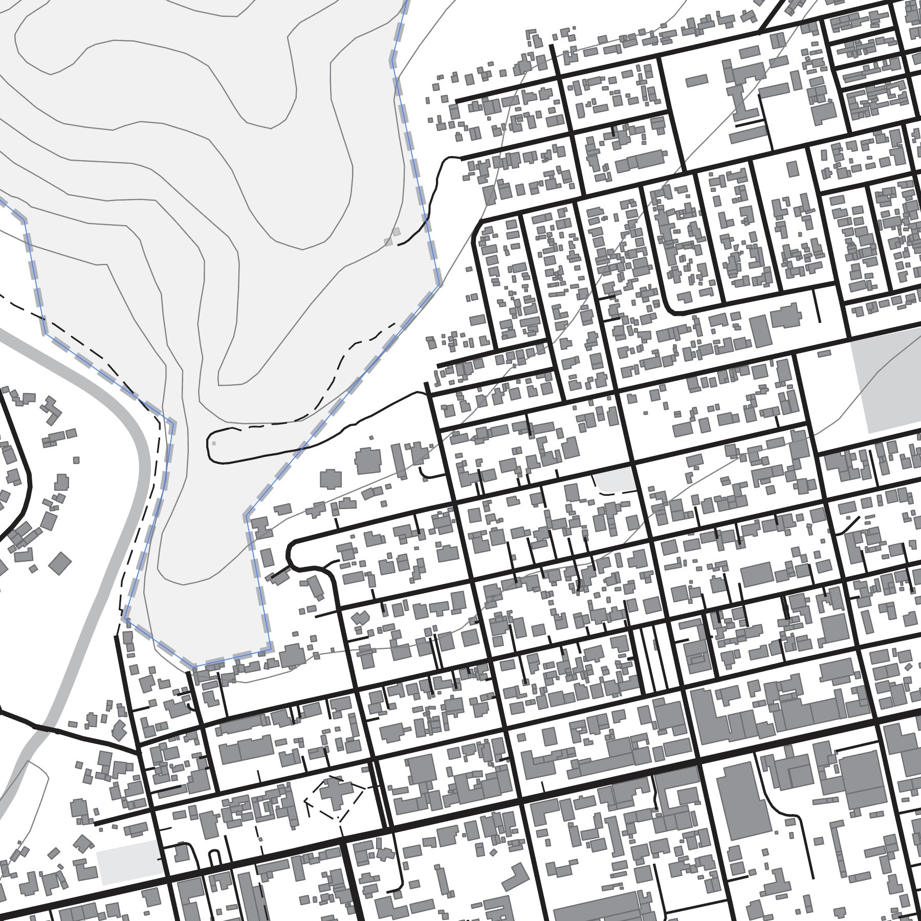 Close-up detail of the Montagu Mono map print, showing the fine line work and quality of the full-size print.