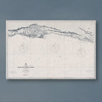 1868 Admiralty chart from Mossel Bay to Cape St Francis, reproduction print showing the Garden Route coast and Plettenberg Bay, with three compass roses