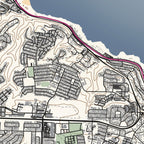 Close-up detail of the Mossel Bay 2 Classic map print, showing the fine line work and quality of the full-size print. 