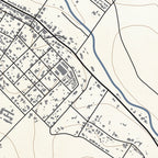 Close-up detail of the Napier Classic map print, showing the fine line work and quality of the full-size print