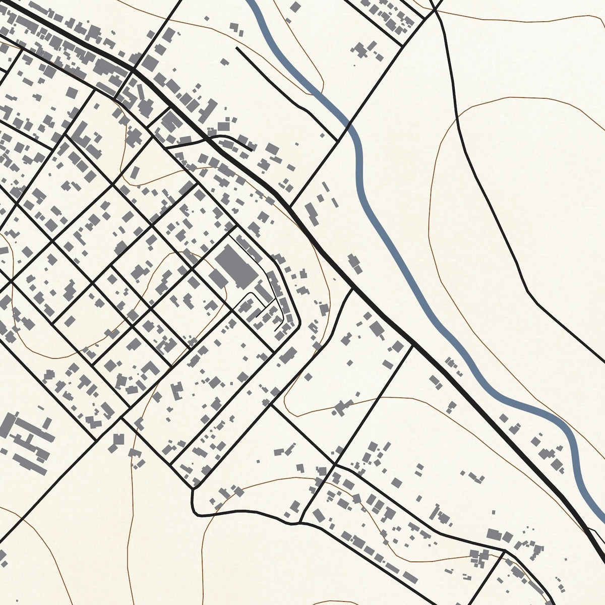 Close-up detail of the Napier Classic map print, showing the fine line work and quality of the full-size print