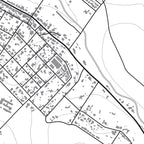 Close-up detail of the Napier Mono map print, showing the fine line work and quality of the full-size print