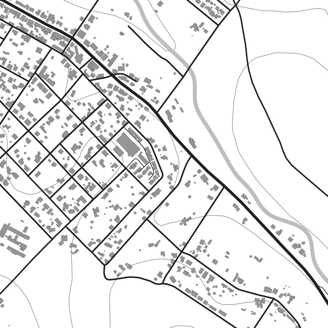 Close-up detail of the Napier Mono map print, showing the fine line work and quality of the full-size print