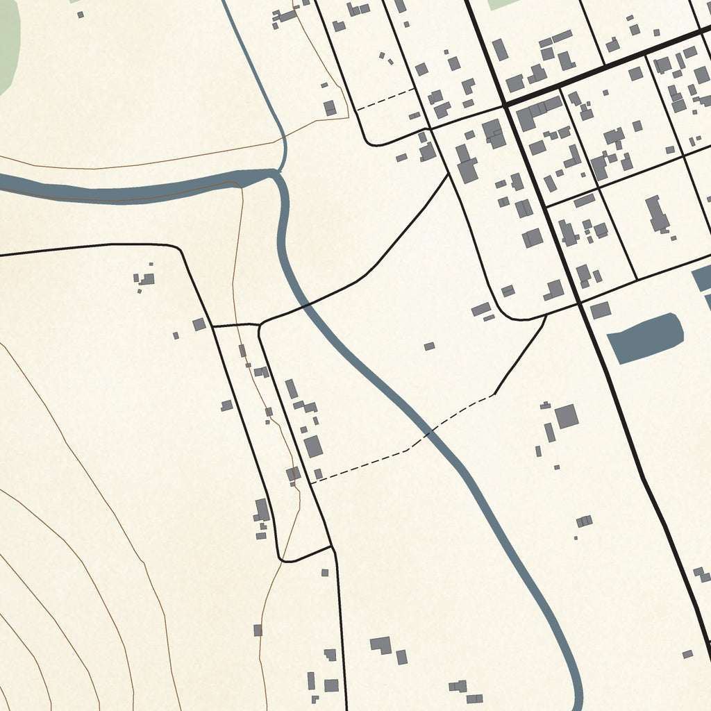 Close-up detail of the Nieu Bethesda Classic map print, showing the fine line work and quality of the full-size print
