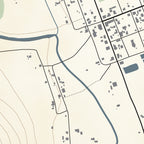Close-up detail of the Nieu Bethesda Classic map print, showing the fine line work and quality of the full-size print