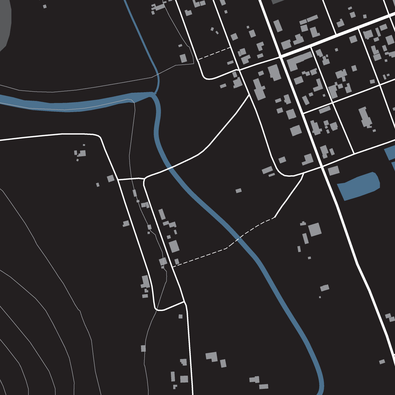Close-up detail of the Nieu Bethesda Granite map print, showing the fine line work and quality of the full-size print