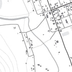 Close-up detail of the Nieu Bethesda Mono map print, showing the fine line work and quality of the full-size print