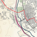 Close-up detail of the Nxuba (Cradock) Classic map print, showing the fine line work and quality of the full-size print
