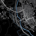 Close-up detail of the Nxuba (Cradock) Granite map print, showing the fine line work and quality of the full-size print