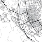 Close-up detail of the Nxuba (Cradock) Mono map print, showing the fine line work and quality of the full-size print