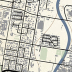 Close-up detail of the Oudtshoorn Classic map print, showing the fine line work and quality of the full-size print.