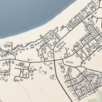 Close-up detail of the Paternoster Classic map print, showing the fine line work and quality of the full-size print