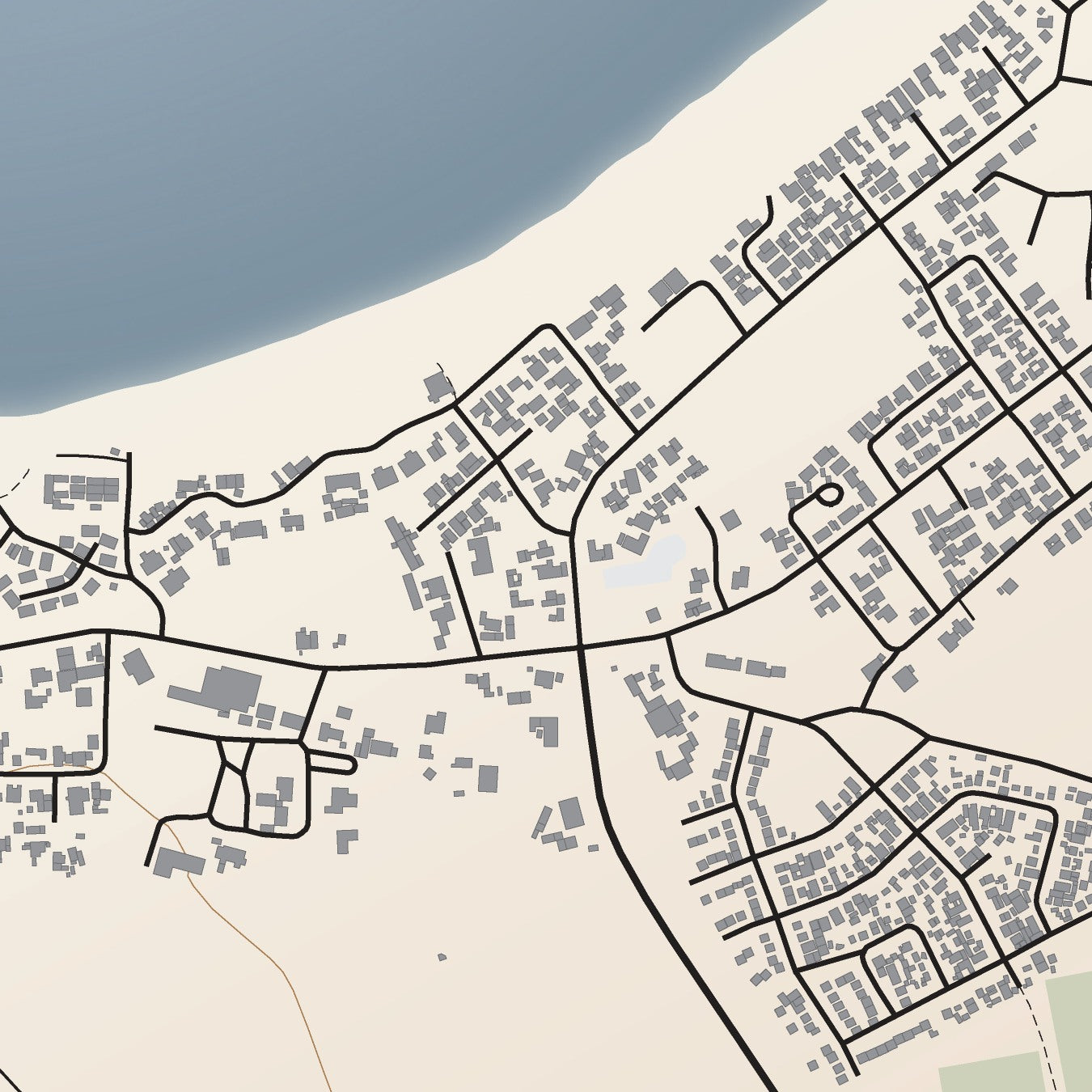Close-up detail of the Paternoster Classic map print, showing the fine line work and quality of the full-size print