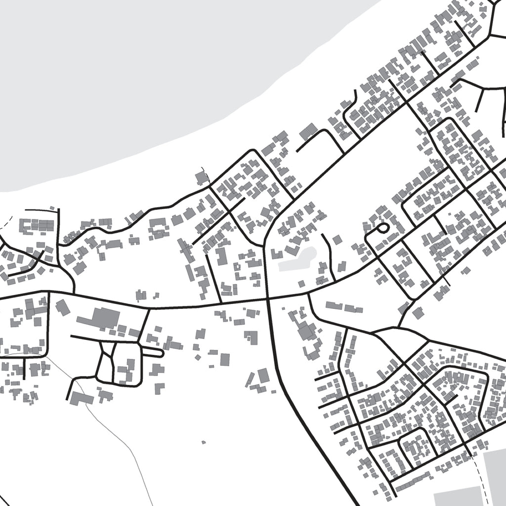 Close-up detail of the Paternoster Mono map print, showing the fine line work and quality of the full-size print