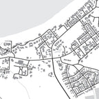 Close-up detail of the Paternoster Mono map print, showing the fine line work and quality of the full-size print