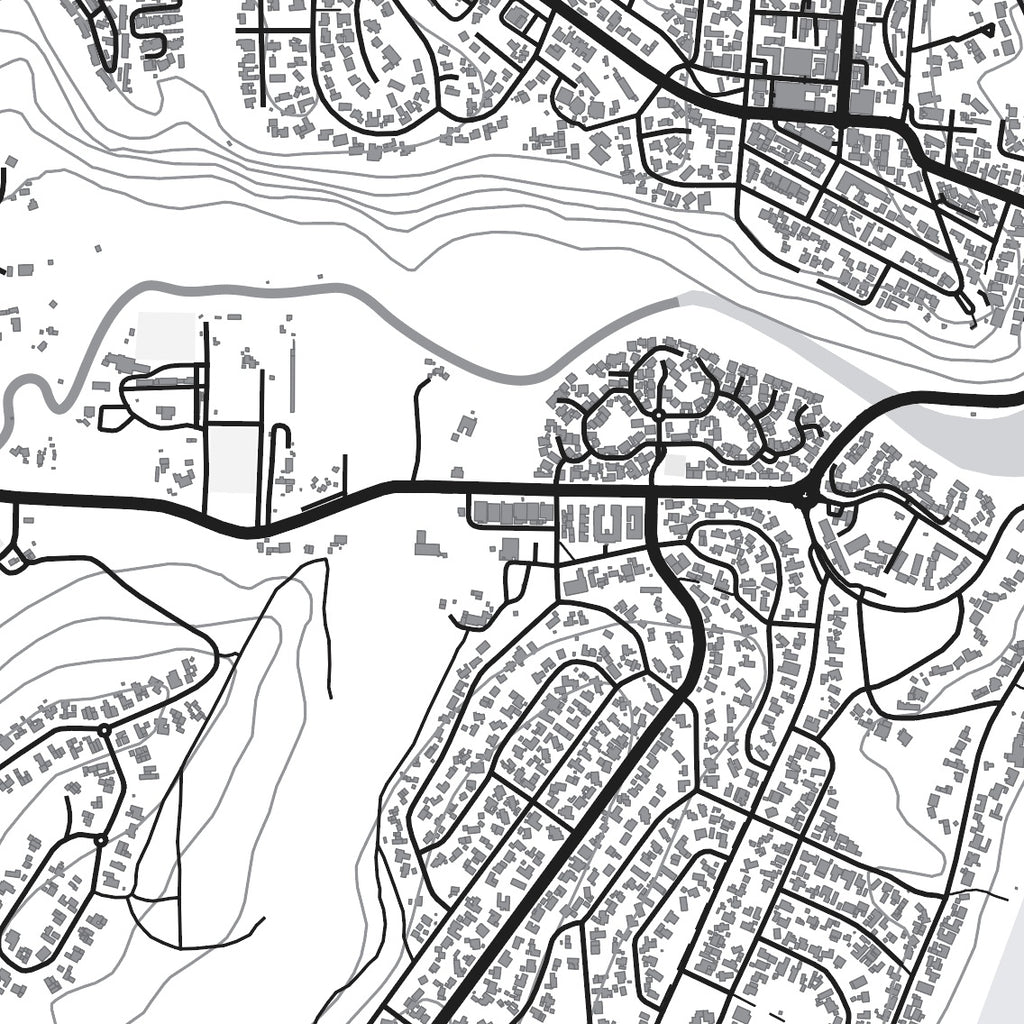 Close-up detail of the Plettenberg Bay Mono map print, showing the fine line work and quality of the full-size print.